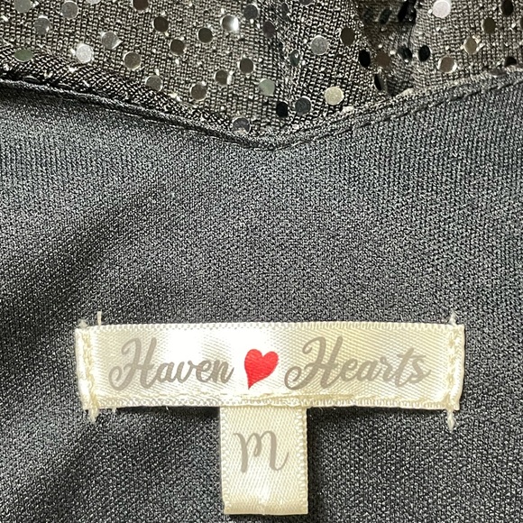 EUC- Elegant black maxi dress with shiny dots - Picture 4 of 5